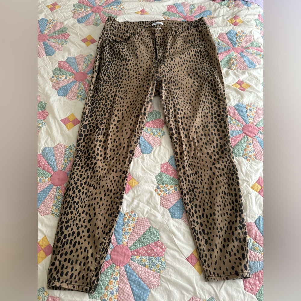 Good American Good Waist Size 18 Leopard Print Skinny Jeans